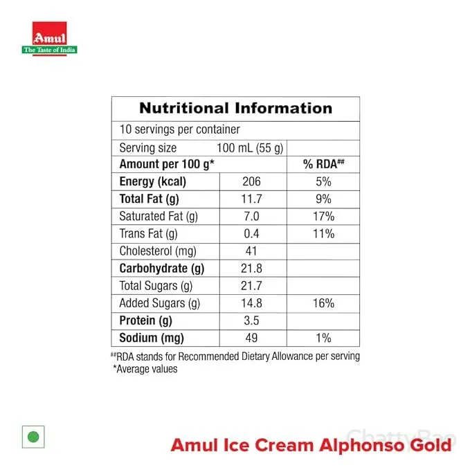 Amul King Alphonso Gold Ice Cream 1 L view 3