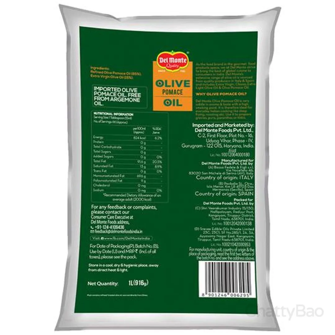 Del Monte Olive Pomace Oil Pouch 1 L view 2