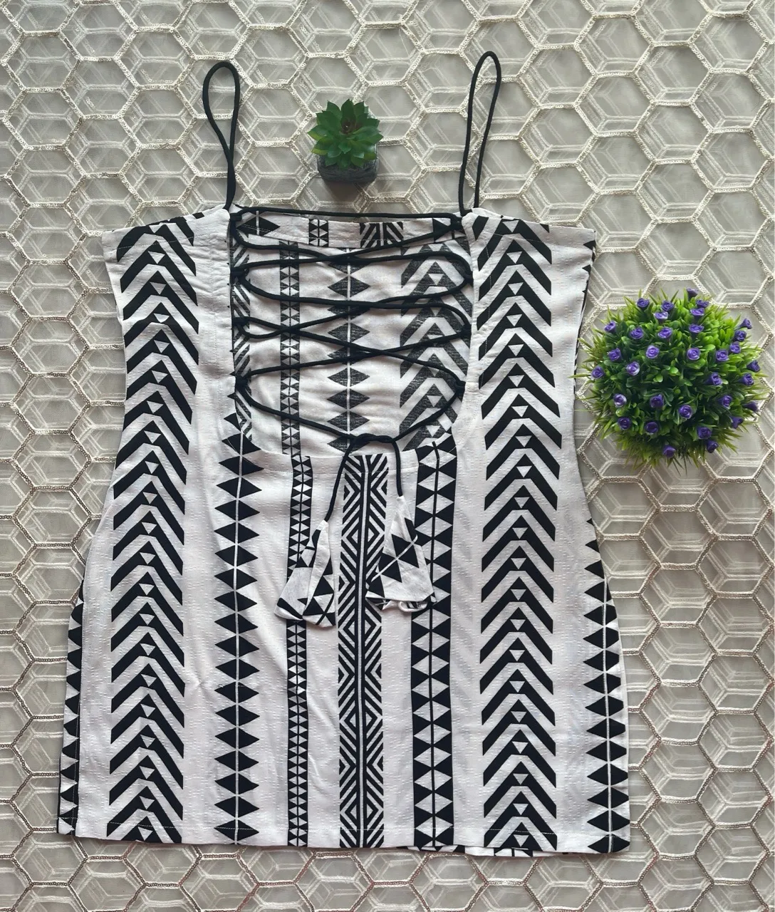 Geometric Print Tie-up Kurti view 3