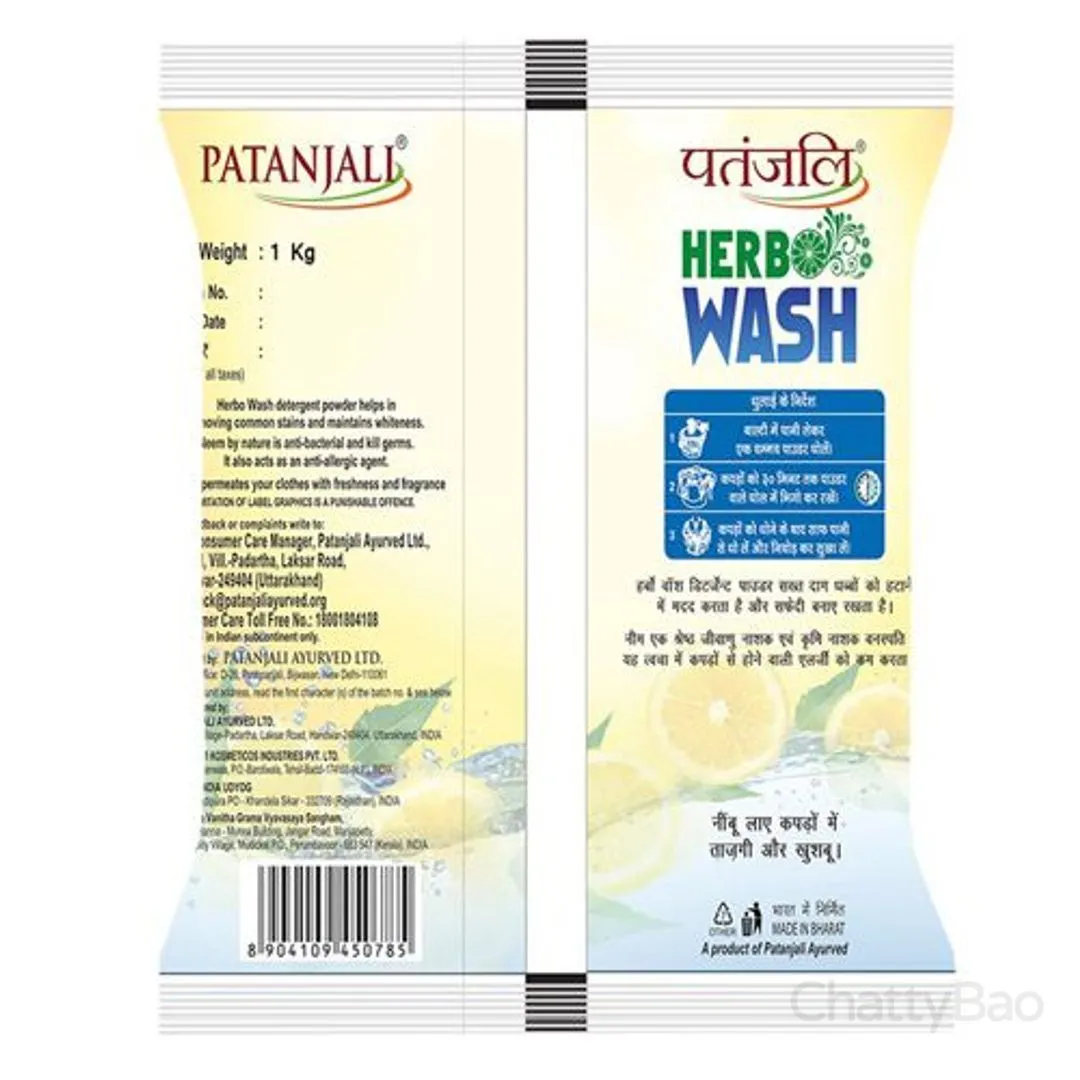 Patanjali Herbo Wash Detergent Powder 1 Kg view 2