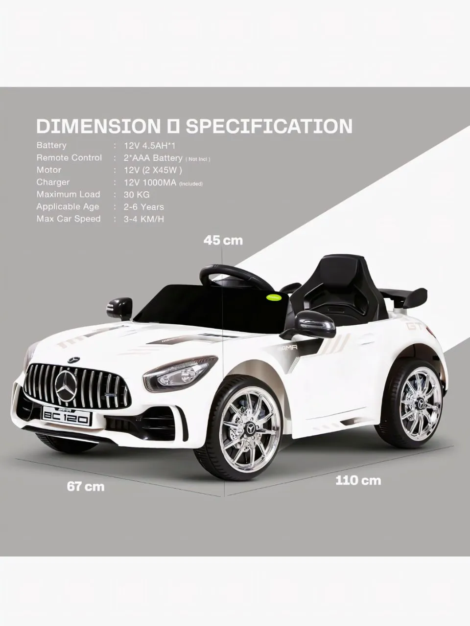 Mercedes Ride-On Car Wight view 7