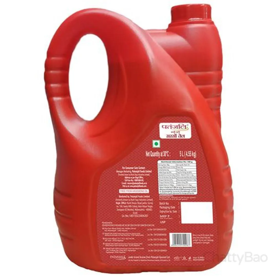 Patanjali Fortified Mustard Oil Jar 5 L view 2