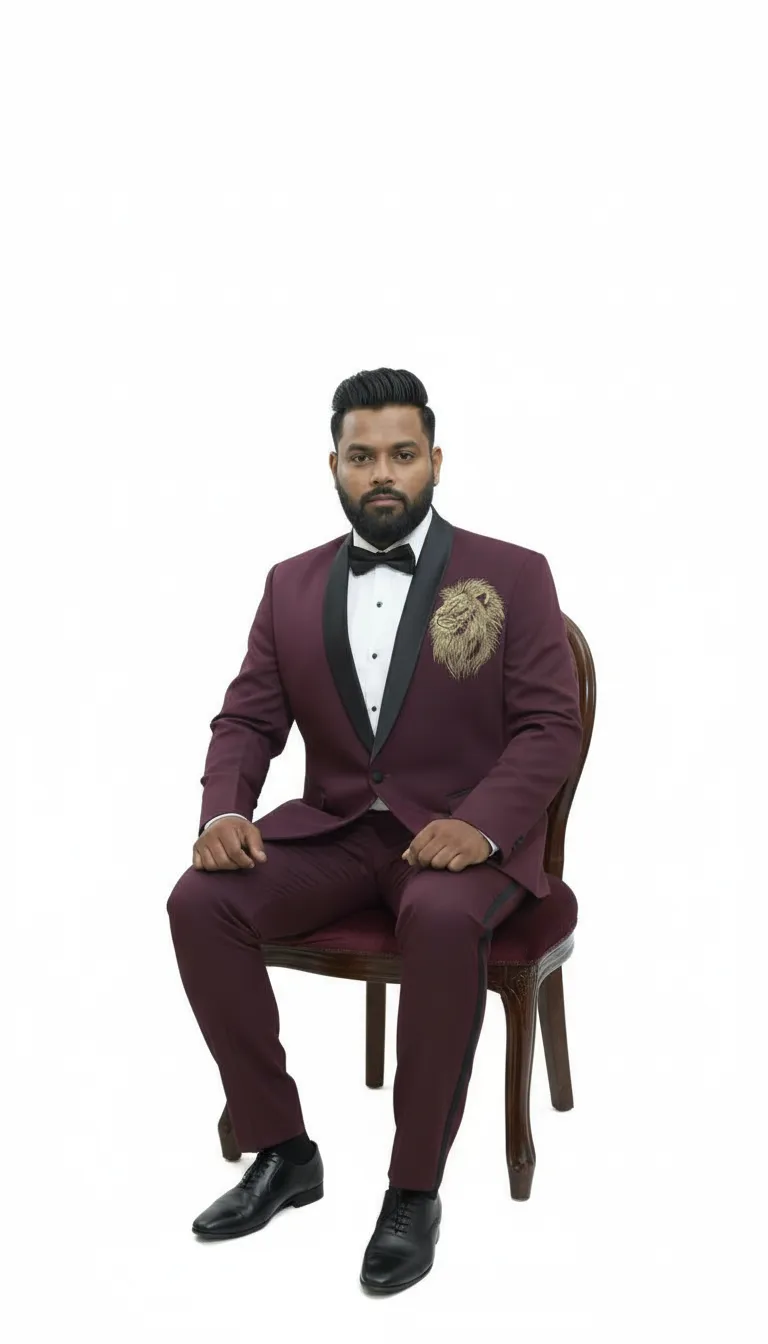 Mens Designer Embroidered Suit view 4