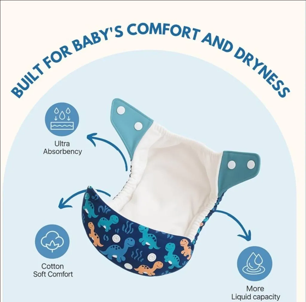 Reusable Cloth Diapers Pack Of 4 view 4
