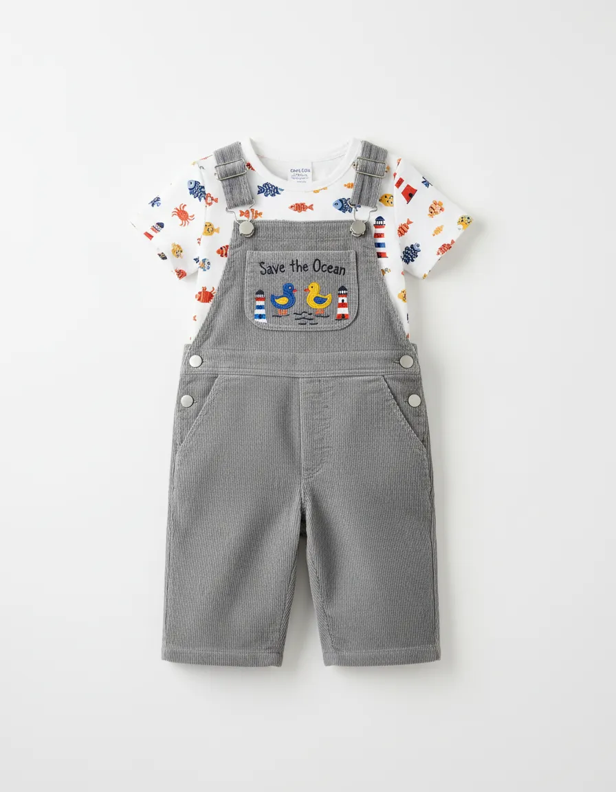 Cherryhouse Kids Dungaree Set view 2