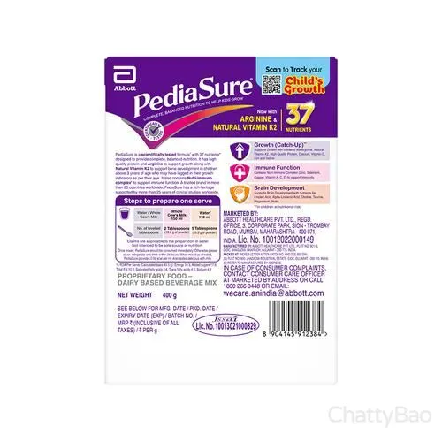 PediaSure Nutrition Drink - Vanilla for 2 years & above 400 g view 2