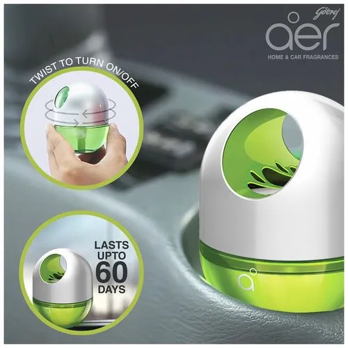 Godrej Aer Twist Gel Car Air Freshener Fresh Lush Green 45 g view 3