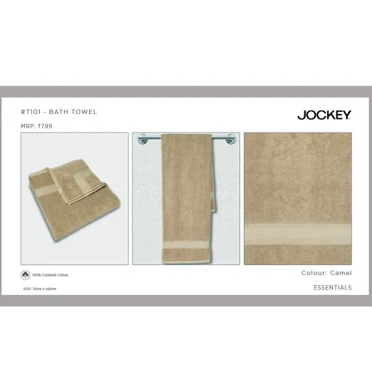 Jockey Bath Towel T101 Grey view 3