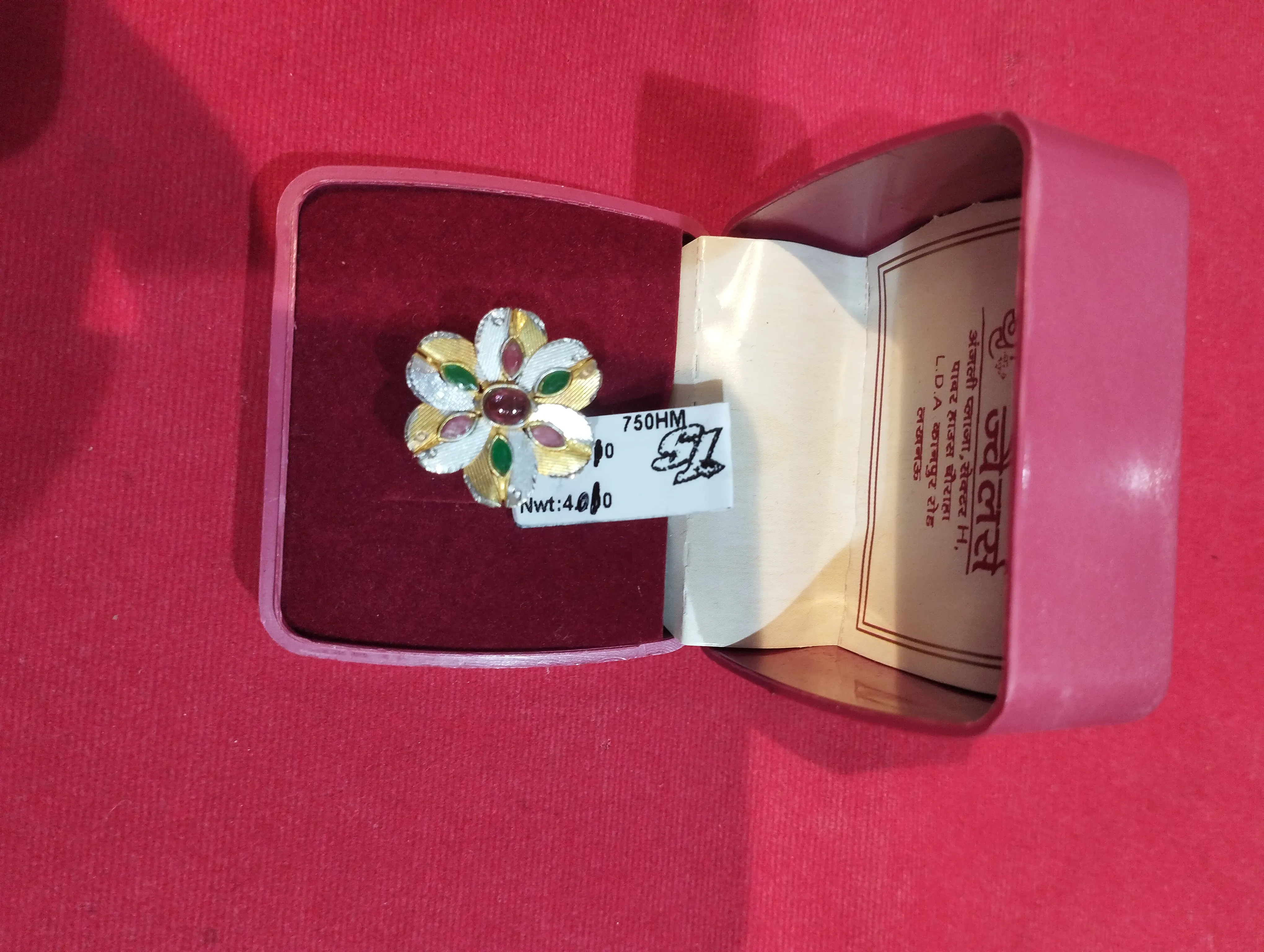 Gemstone Flower Ring view 2
