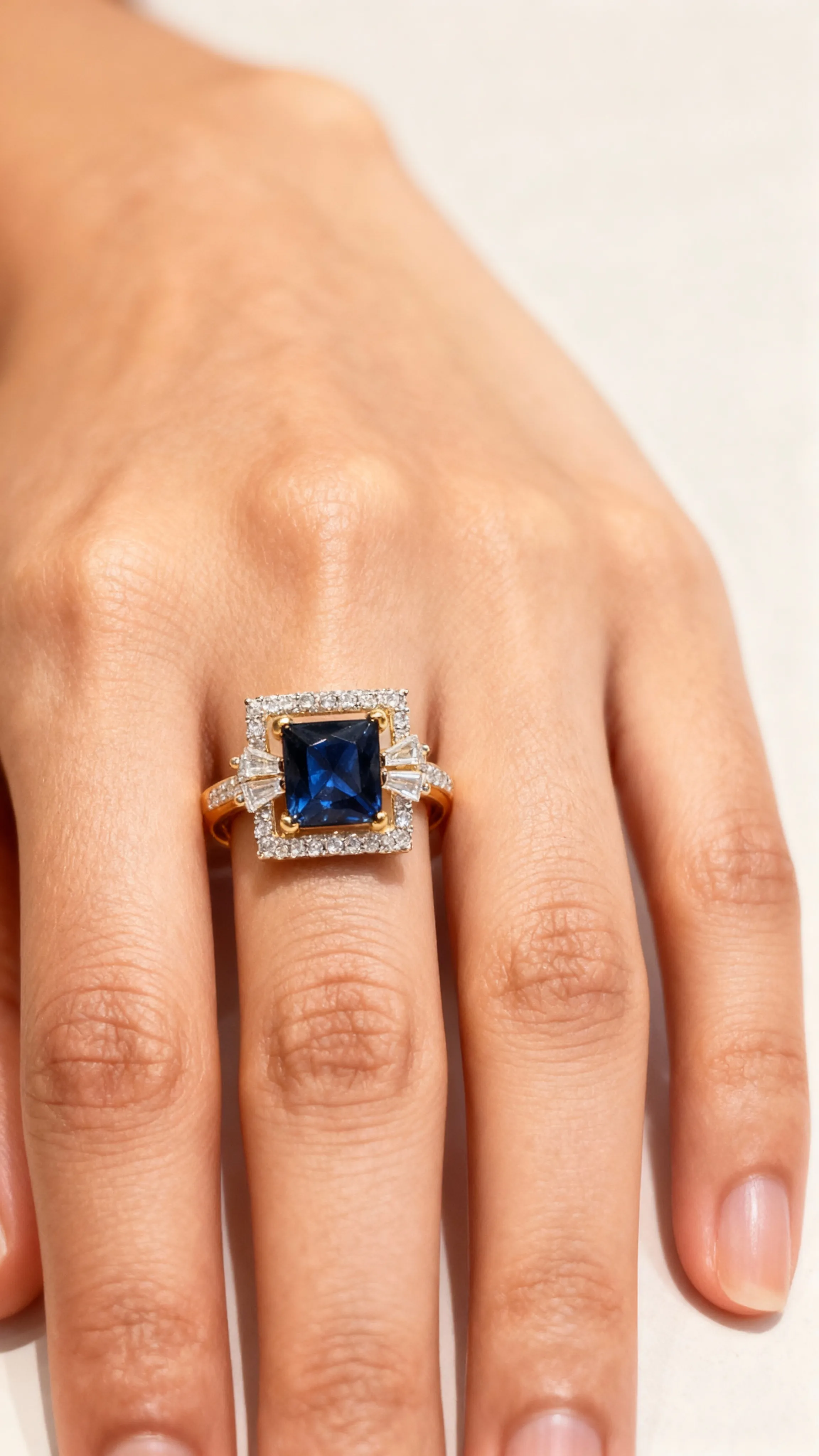 Sapphire Diamond Ring view 2