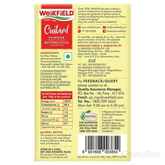 Weikfield Custard Powder Butterscotch 75 g view 2