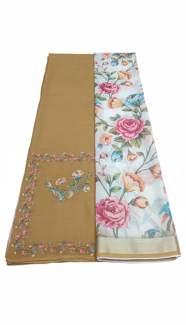Floral Embroidered Scarf by Asha Boutique view 2