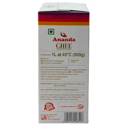 Ananda Pure Ghee Carton 1 L  view 2