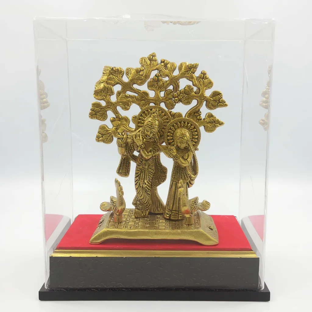 Brass Radha Krishna Statue 1 view 2