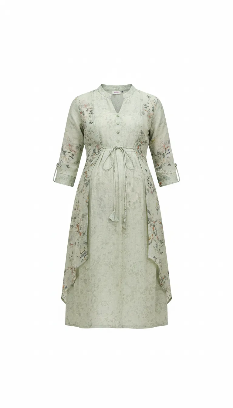 Minelli Linen Floral Maternity Dress view 2
