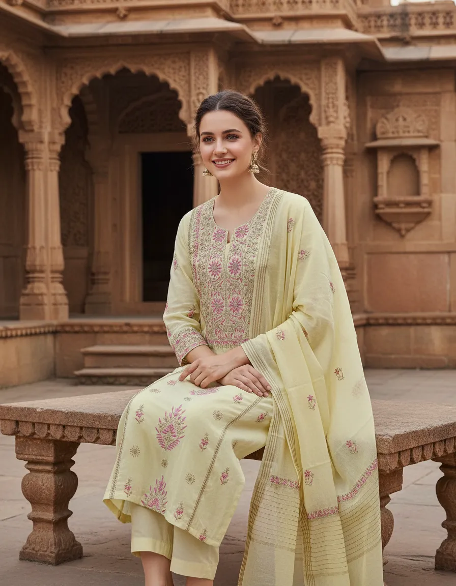 Asha Boutique Embroidered Kurta Set view 2