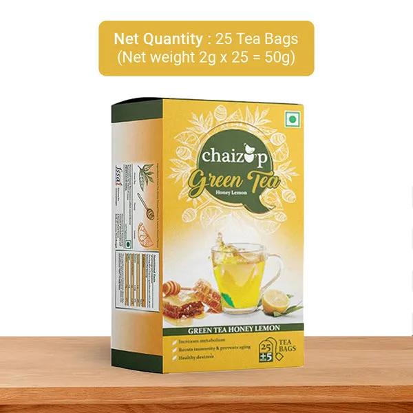Chaizup Green Tea Lemon Honey 25 Tea Bags view 2