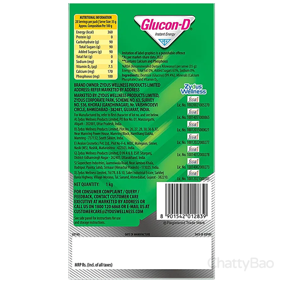 Glucon D Instant Energy Drink - Regular 1 Kg view 2