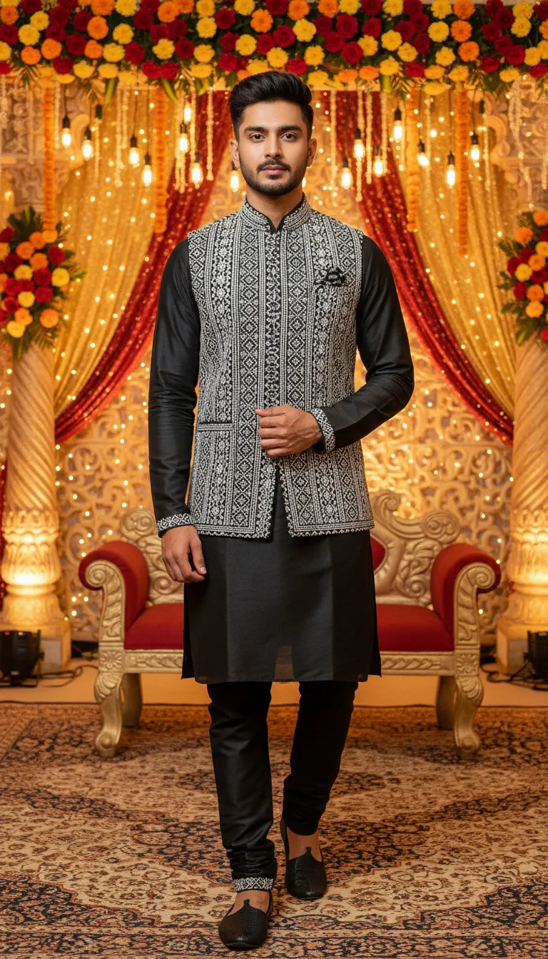 Embroidered Sherwani view 2