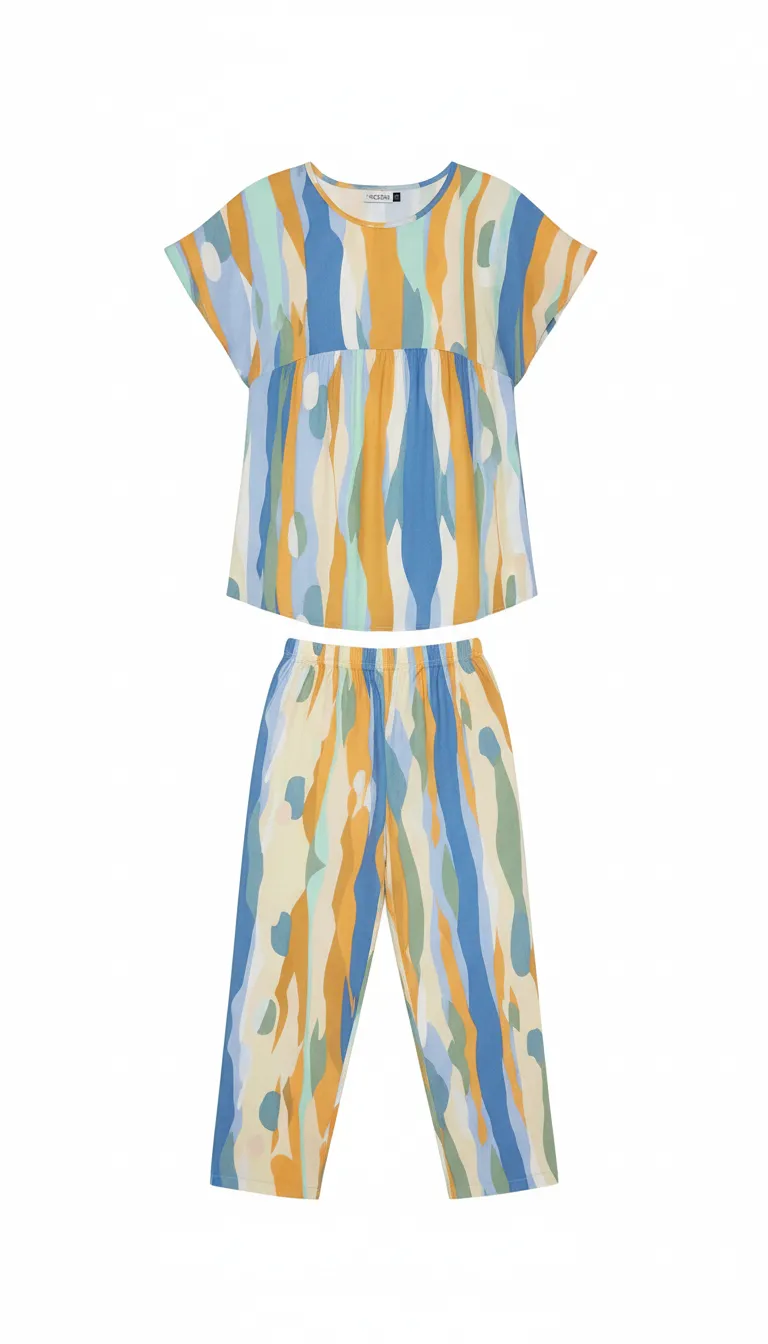 Striped Nursing Jumpsuit Rayon view 2