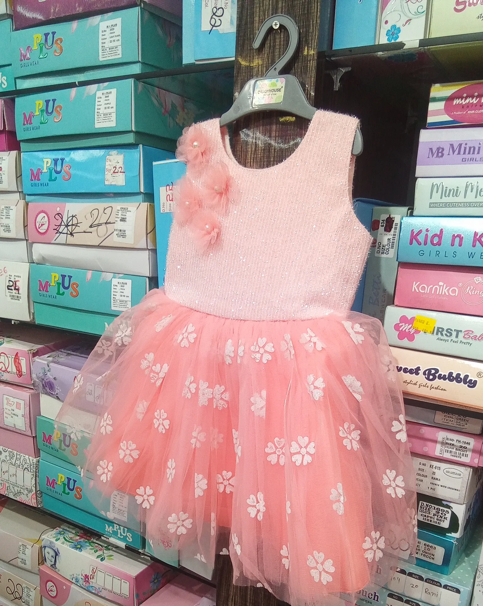 Girls Fancy Frock Orng view 3