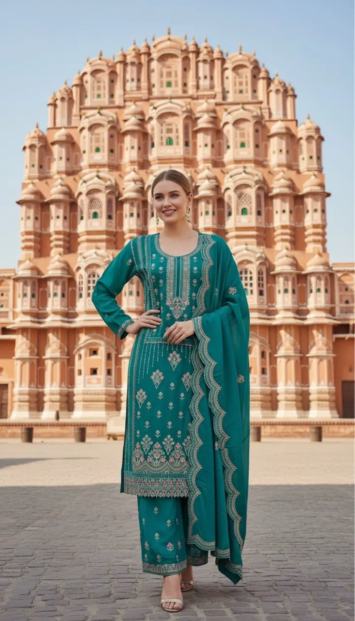 Embroidered Ethnic Suit by Silk Premium