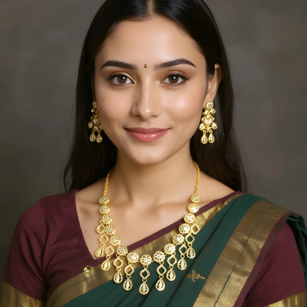 Golden Necklace Set view 2