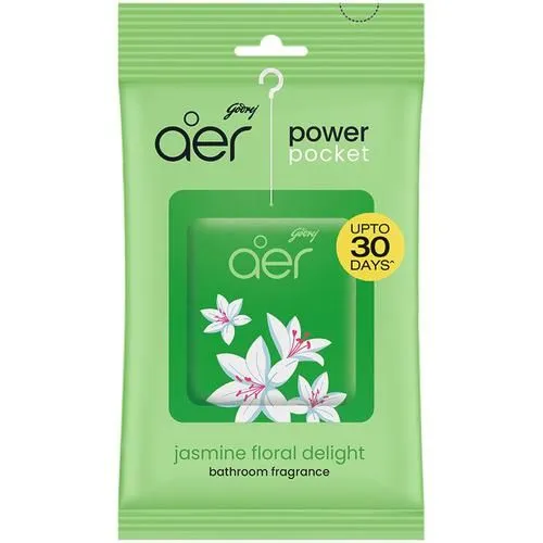 Godrej Aer Power Pocket Long Lasting Bathroom Fragrance Jasmine Floral Delight 10 g view 2