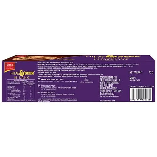 Parle Platina Hide & Seek Milano Collections Choco Chip Biscuits 75 g view 2