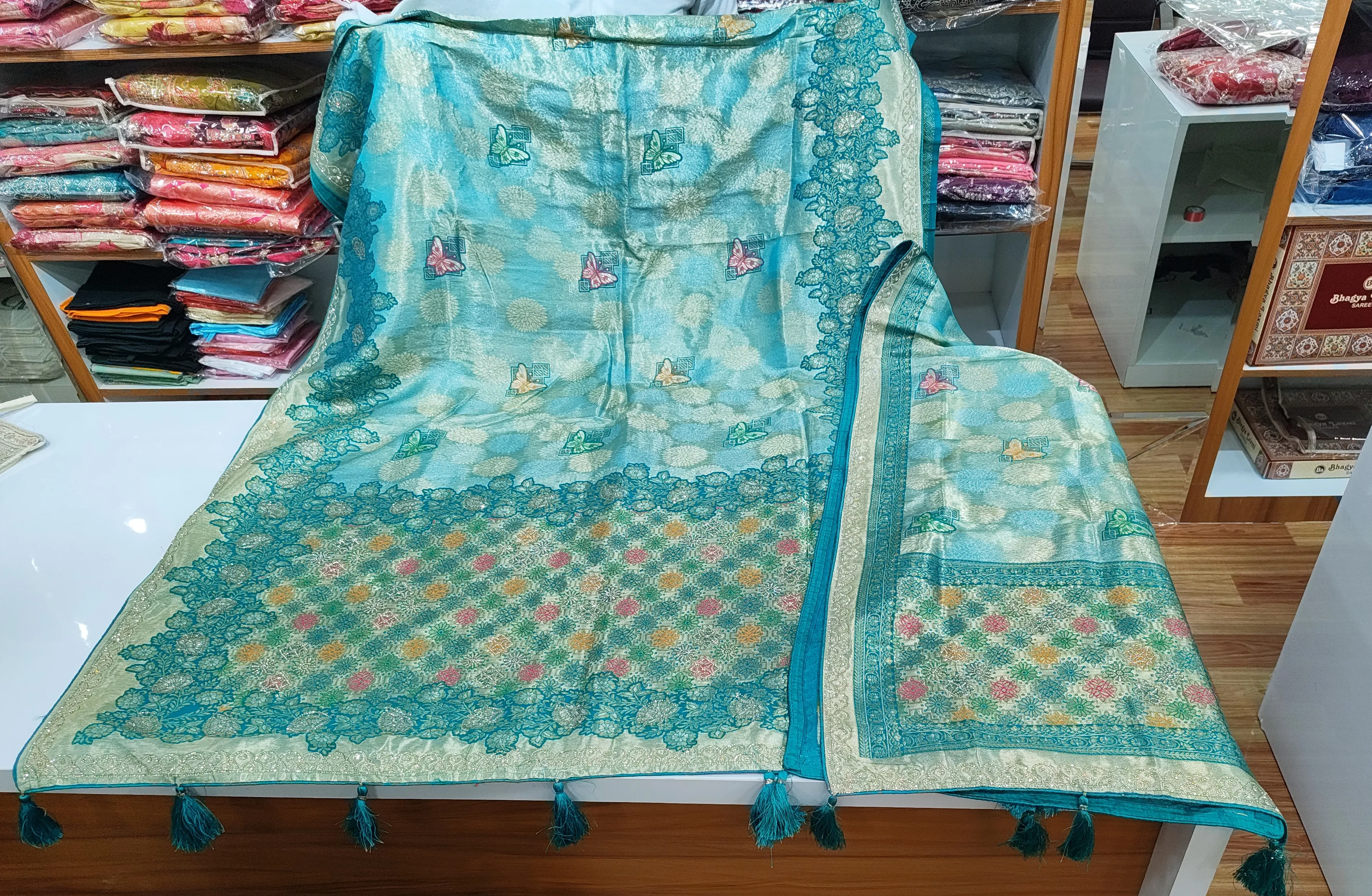 Embroidered Saree with Dupatta view 2