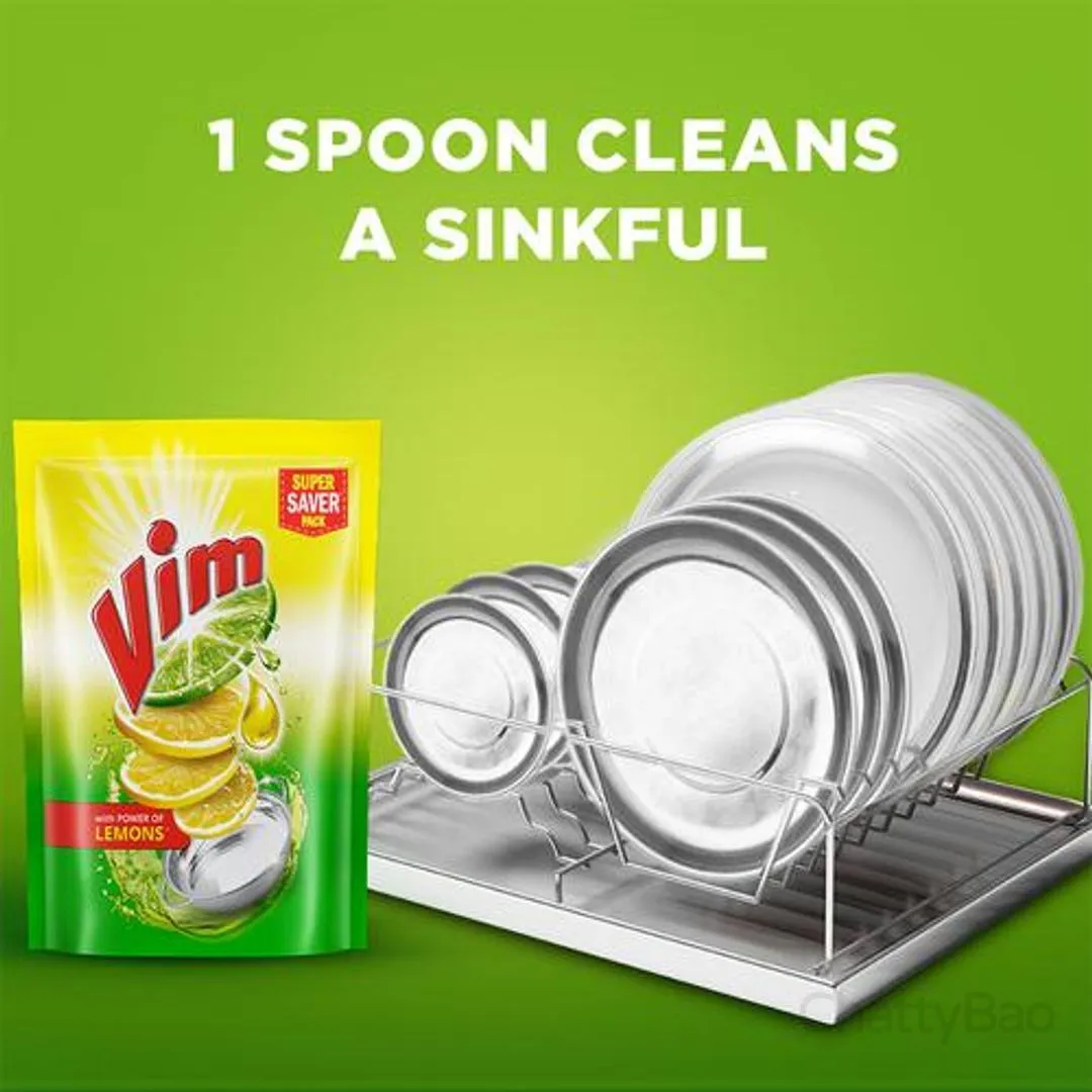 Vim Dishwash Liquid Refill - Lemon 500 ml view 4