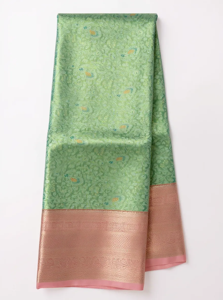 Green Silk Saree view 2
