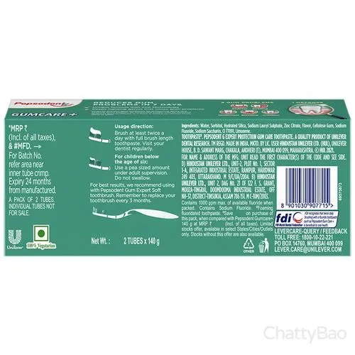 Pepsodent Toothpaste - Gum Care Expert Protection 280 g (2 x 140 g) view 2