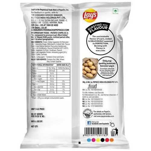 Lays Potato Chips - West Indies Hot n Sweet Chilli 50 g view 2