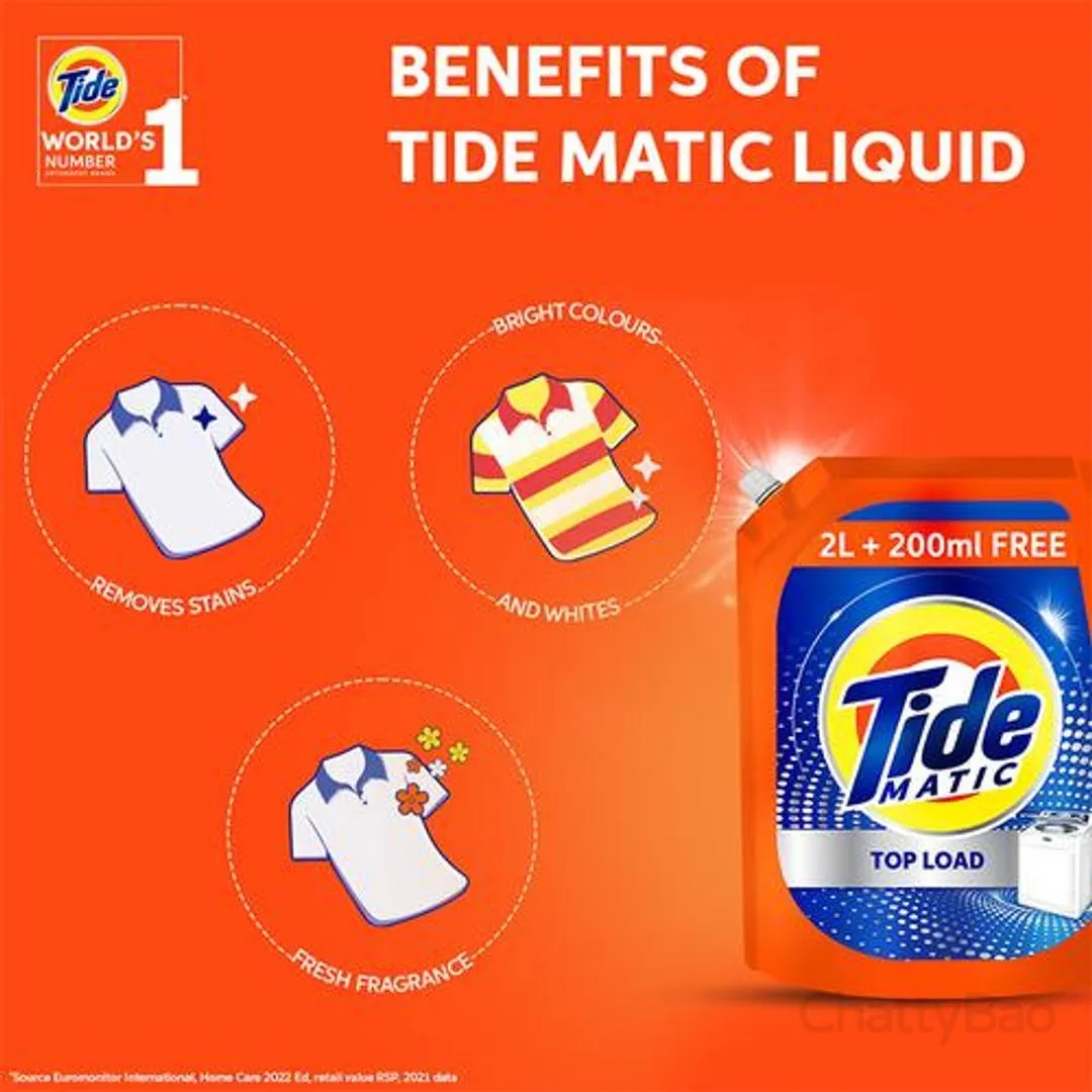 Tide Matic Liquid Detergent - Top Load 2 L view 3
