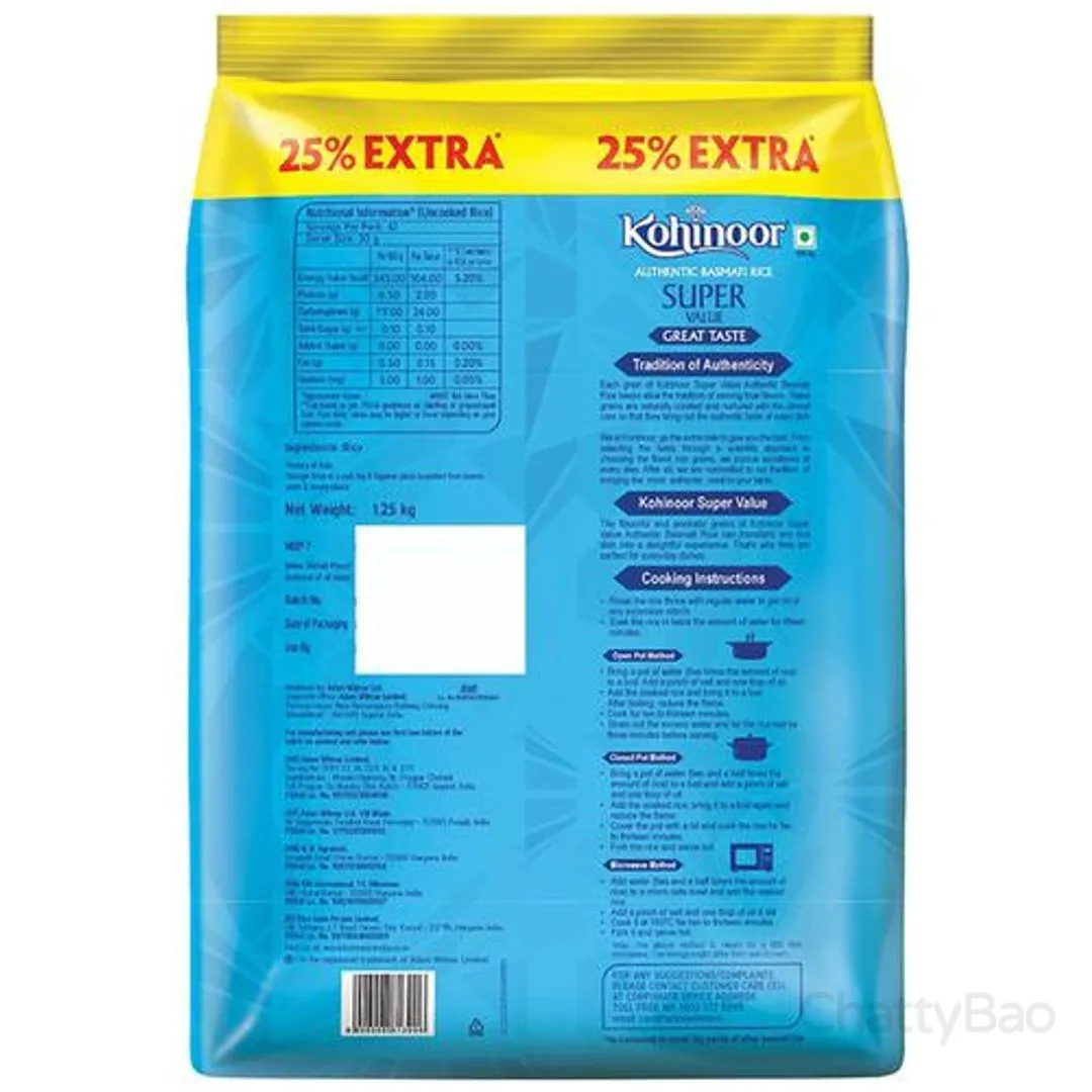 Kohinoor Basmati Rice - Authentic Super Value 1 Kg view 2