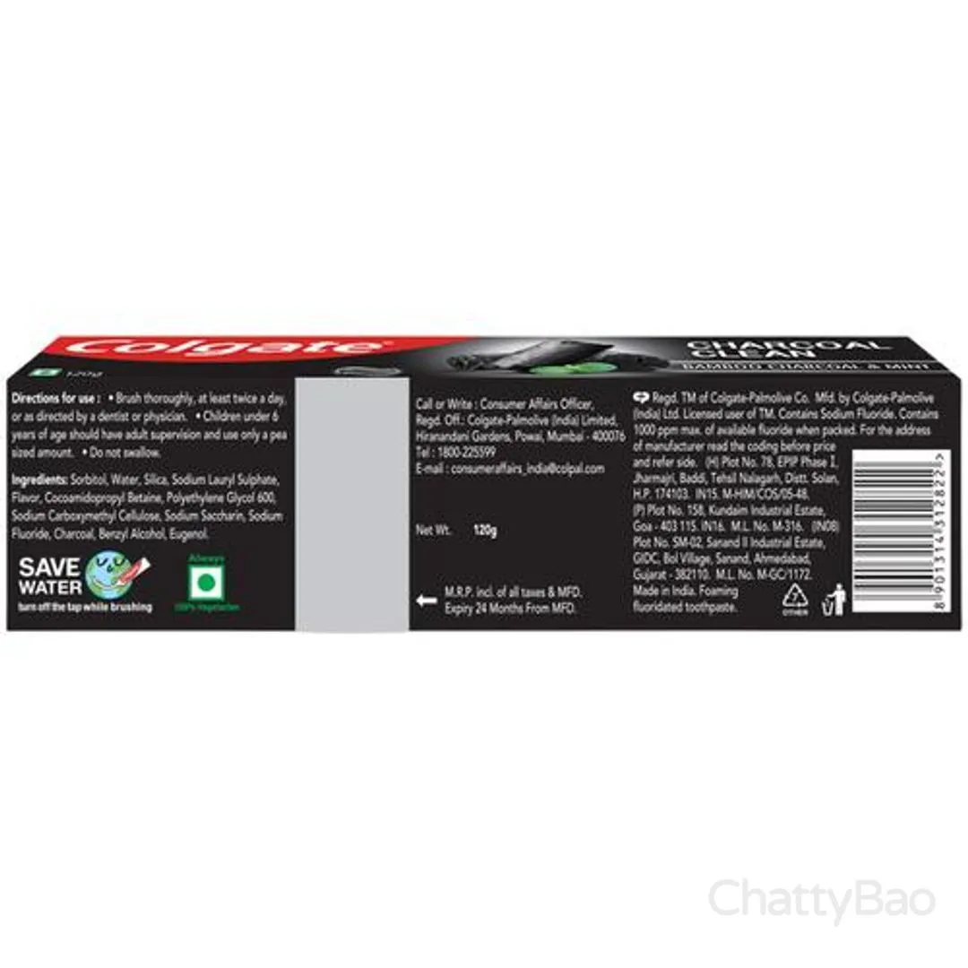Colgate Charcoal Toothpaste Bamboo Charcoal And Mint 120 g view 2