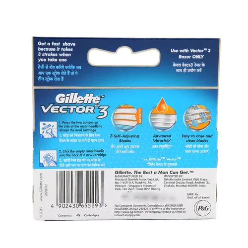 Gillette Vector 3 Cartridges 4 Pieces view 2
