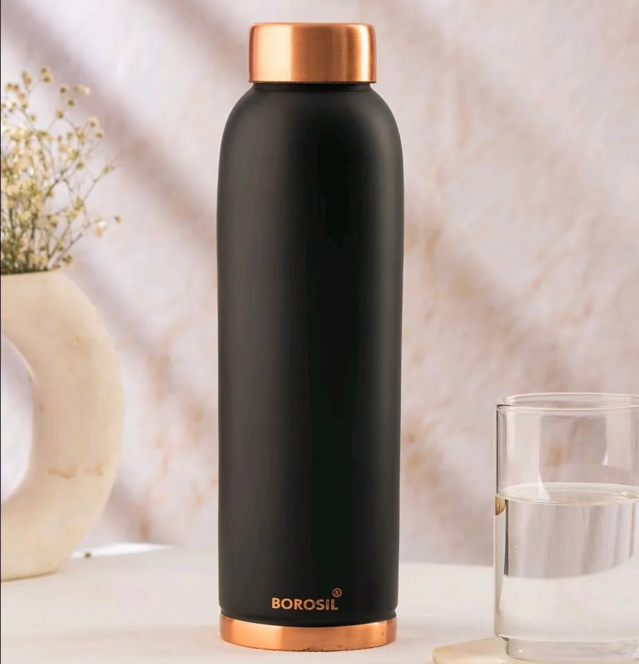 Borosil Eco Copper Bottle, Brown, 1 L, 1 Pcs view 2