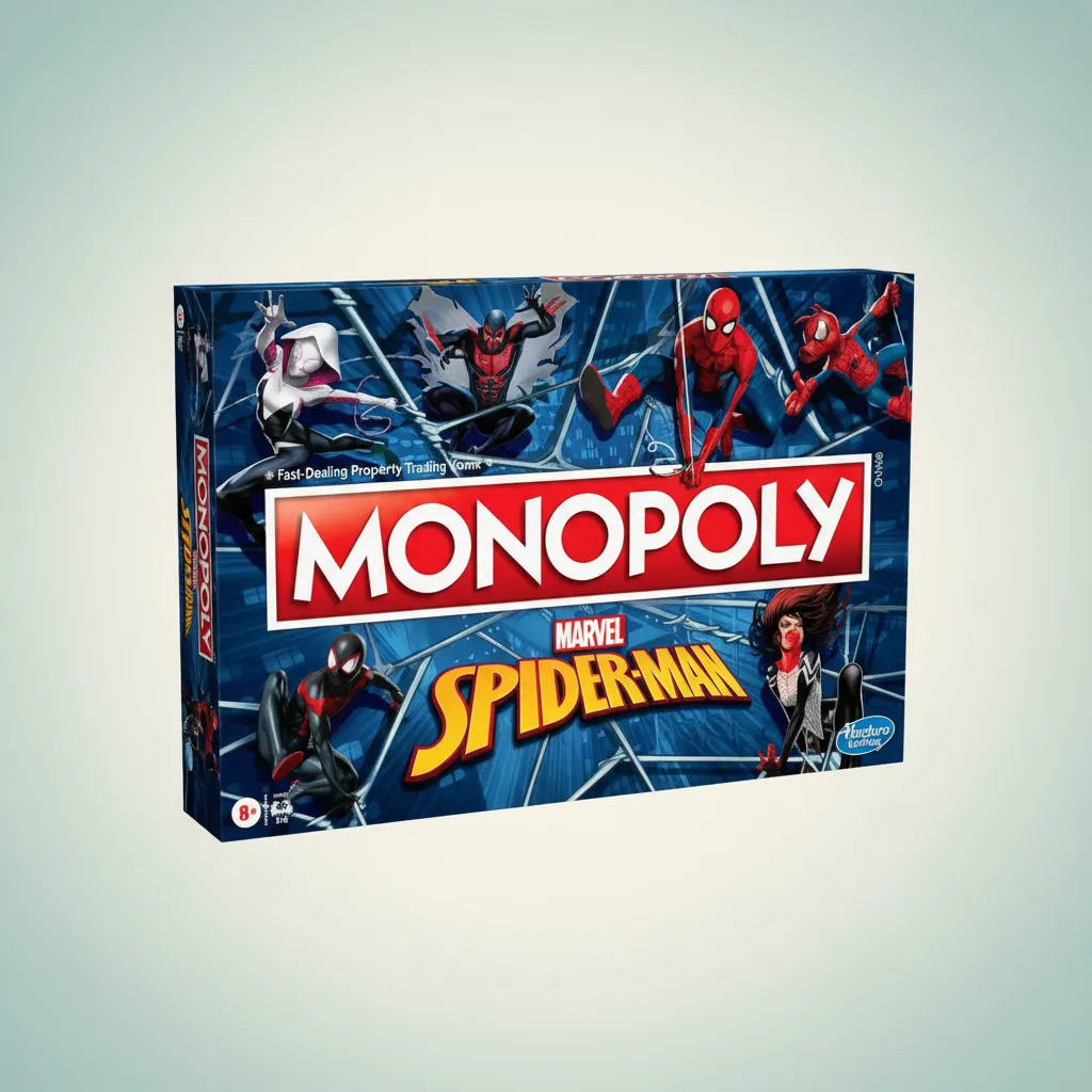 Monopoly Marvel Spider-Man Edition Board Game, Play as a Spider Hero, Fun Game for Kids Ages 8 and Up, Strategy Game for 2-6 Players