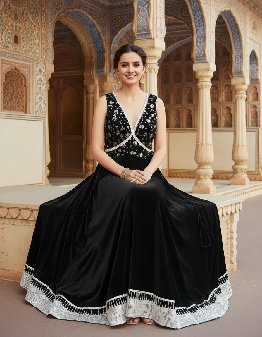 Embroidered Evening Gown view 7