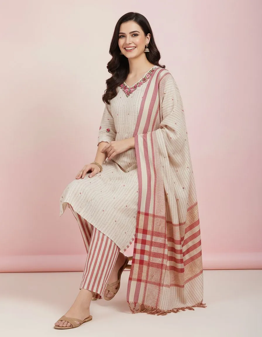 Traditional Embroidered Kurta Set view 2