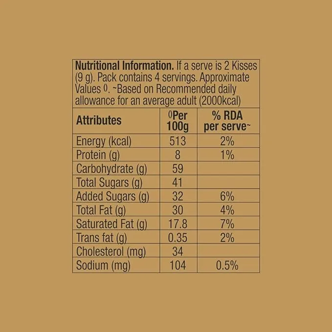 Hersheys Kisses Milk Chocolate 30% Less Sugar 36 g view 3