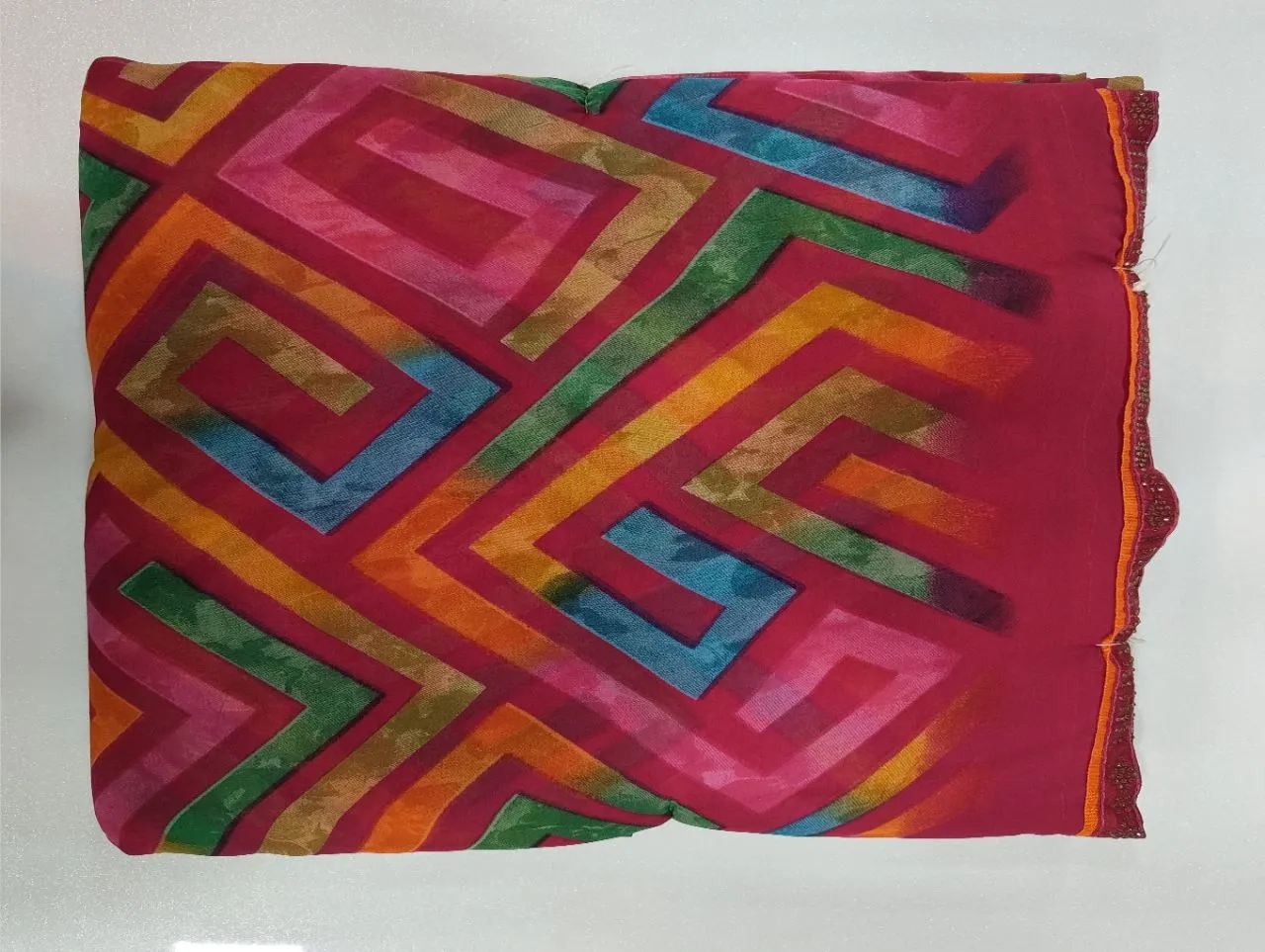 Geometric Pattern Saree view 5