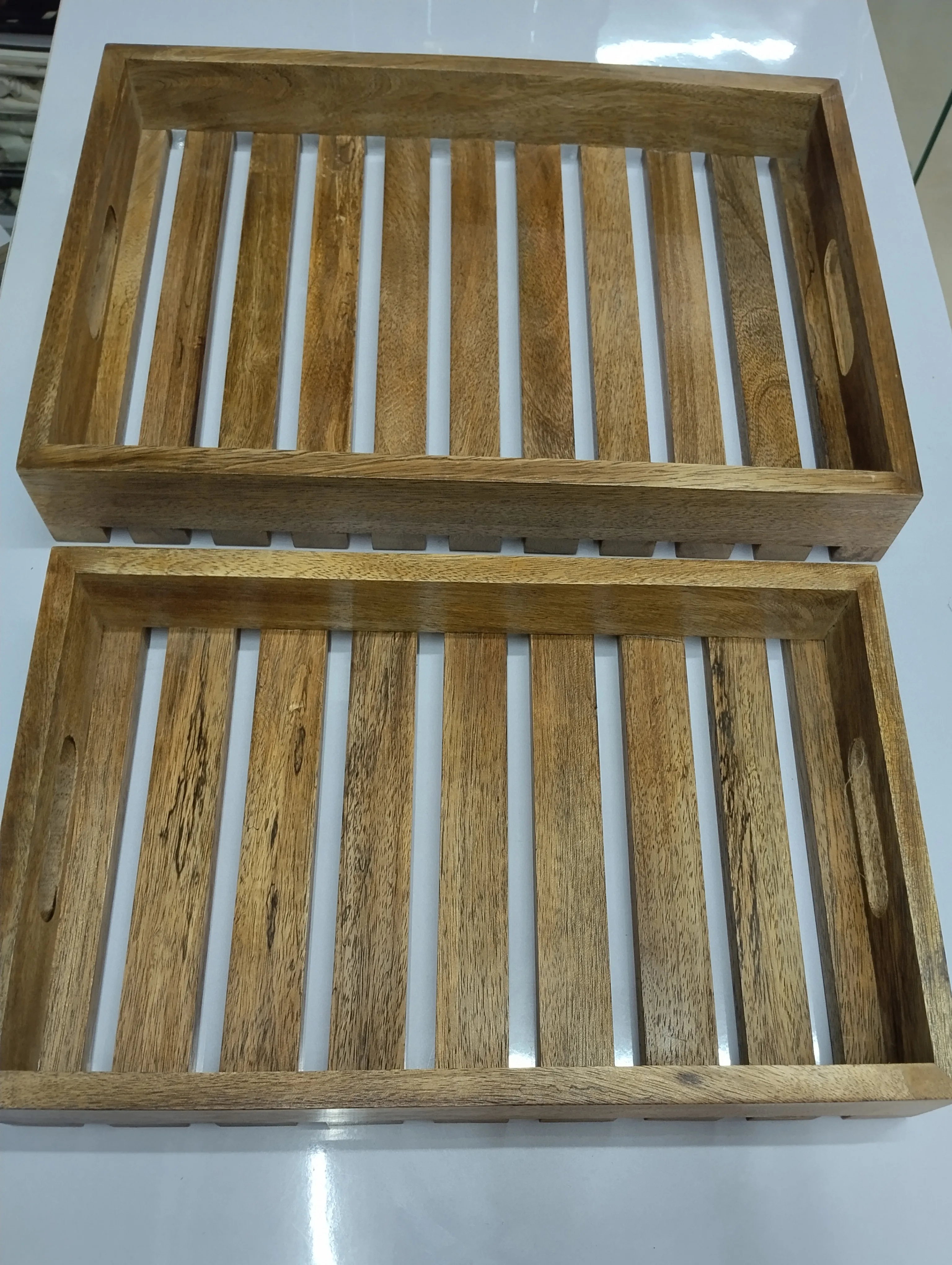 Wooden Serving Trays Set Of 2 view 2