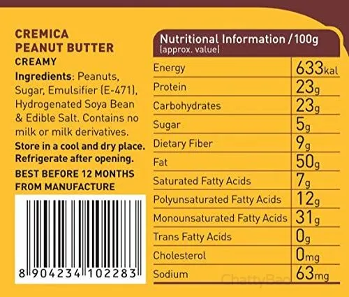 Cremica Peanut Butter - Creamy 960 g view 3