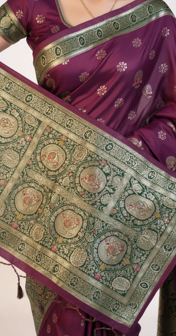 Embroidered Saree. view 3