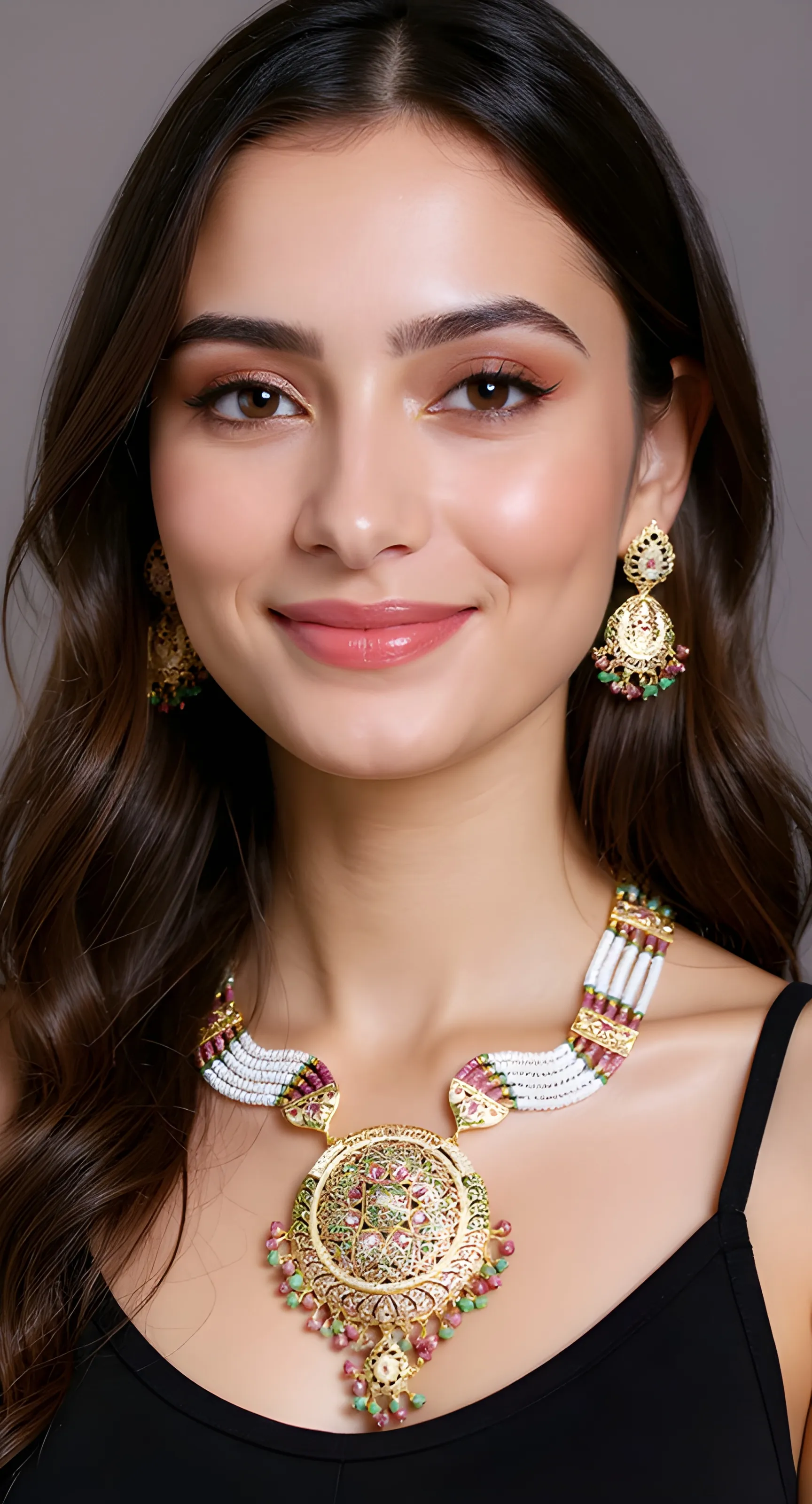 Traditional Kundan Necklace Set view 2