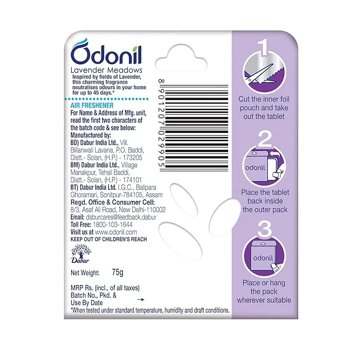 Odonil Bathroom Air Freshener Block - Lavender Meadows 75 g view 2