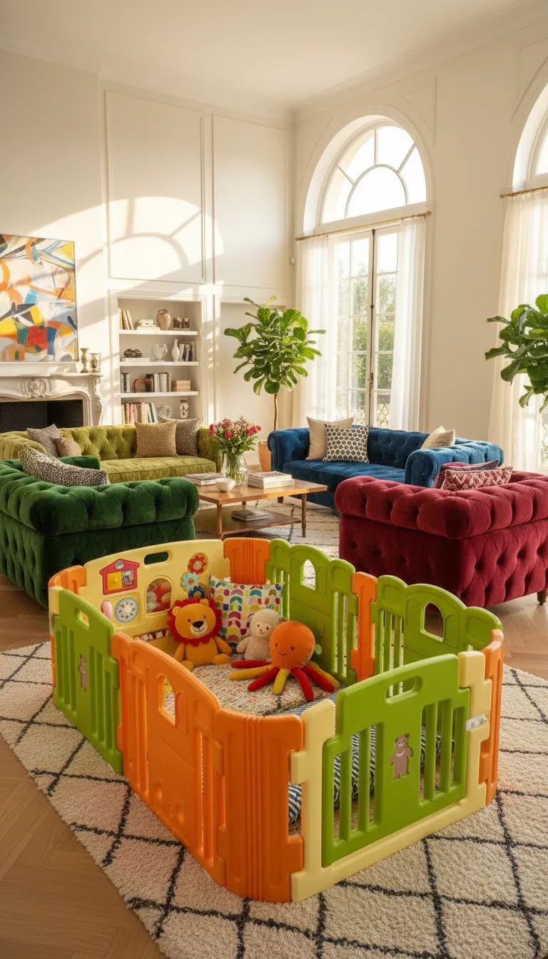 Colorful Baby Playpen 6 Pics Pannel view 5